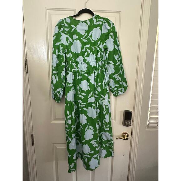 NWT Kate Spade x Target Classic Rose Linen Long Sleeve Maxi Dress Size XS - Picture 9 of 10